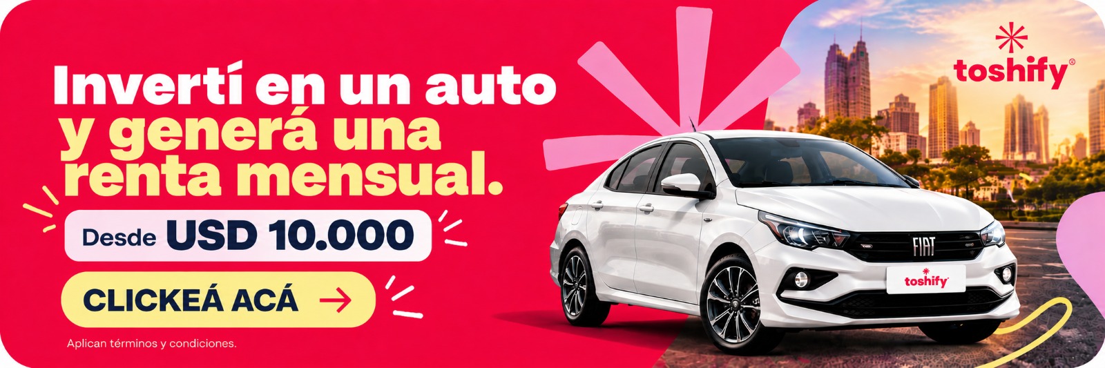 Toshify — Invertí en un auto y generá una renta mensual